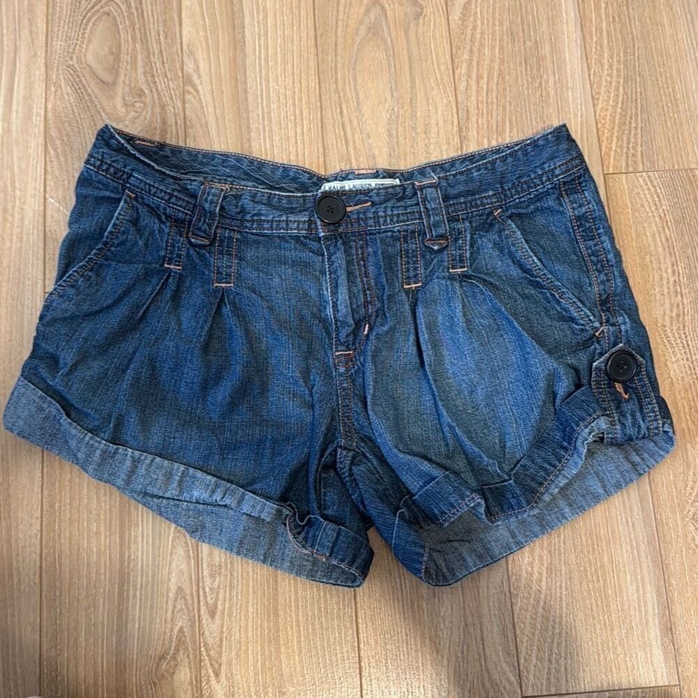 Vintage Ralph Lauren Polo Denim Jean Pleated Front Shorts Womens Size 6 100% Cot